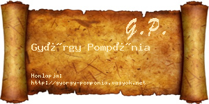 György Pompónia névjegykártya